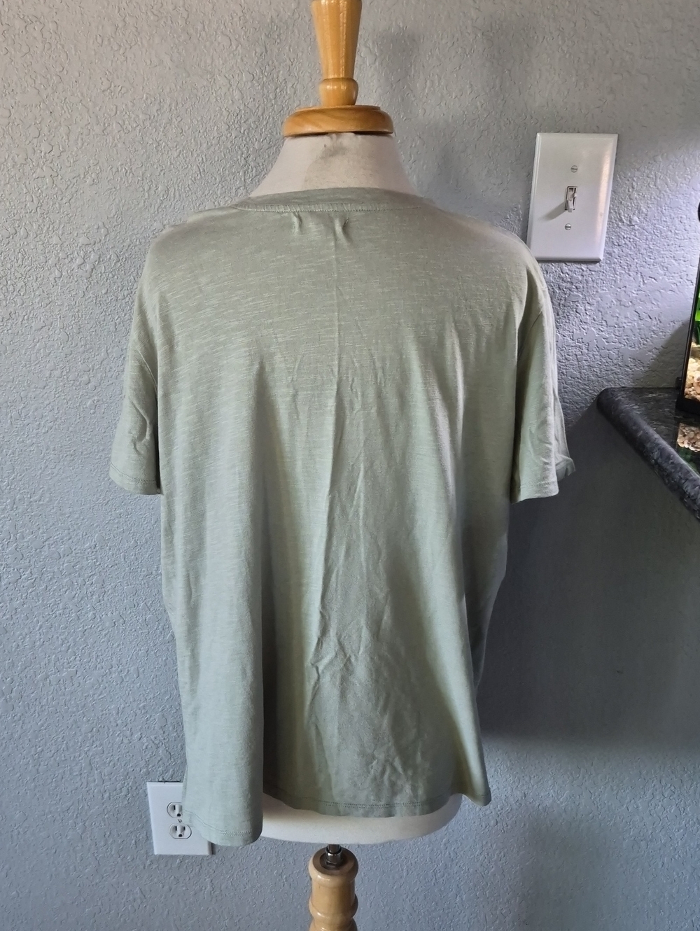 Women's Graphic T-Shirt | "Sleep Under the Stars", Sage Green, Size 2X - Picture 4 of 5